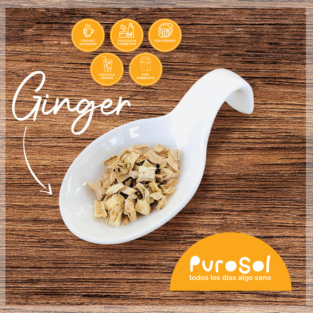 SuperFood Cubed Sun Dried Ginger (217 gr.)-healthy snacks sun-dried in Guatemala, dehydrated fruits and herbs for all of your culinary creations