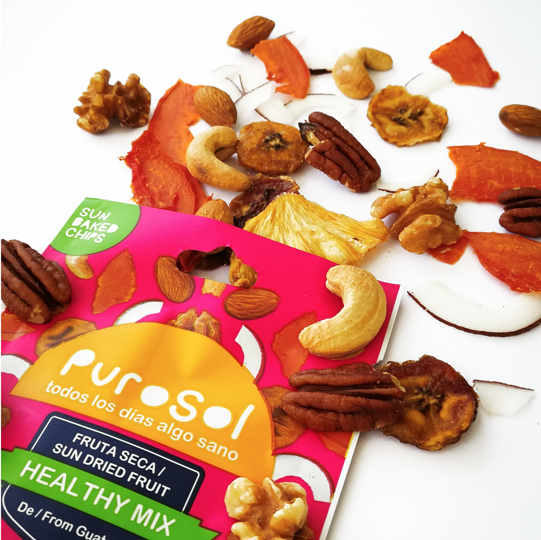 Sun Dried Healthy Mix Snacks by PuroSol Snacks (42.5 gr.)-healthy snacks sun-dried in Guatemala, dehydrated fruits and herbs for all of your culinary creations