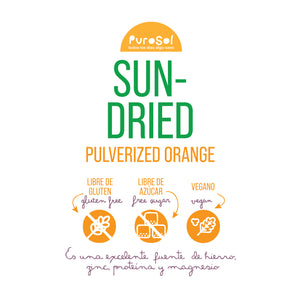 Sun Dried Pulverized Orange by PuroSol (217gr)-healthy snacks sun-dried in Guatemala, dehydrated fruits and herbs for all of your culinary creations