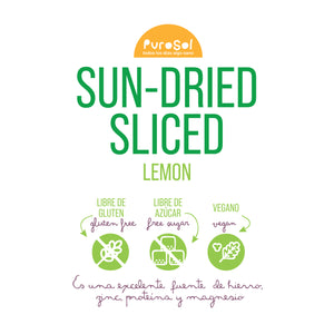 Sun Dried Sliced Lemon by PuroSol (217 gr.)-healthy snacks sun-dried in Guatemala, dehydrated fruits and herbs for all of your culinary creations