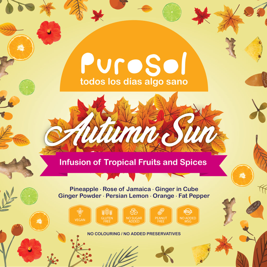 Autumn Sun Infusion by PuroSol-healthy snacks sun-dried in Guatemala, dehydrated fruits and herbs for all of your culinary creations