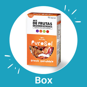 Box of Mixed Fruits by PuroSol Snacks (453.60 gr.) (12 units per box)-healthy snacks sun-dried in Guatemala, dehydrated fruits and herbs for all of your culinary creations