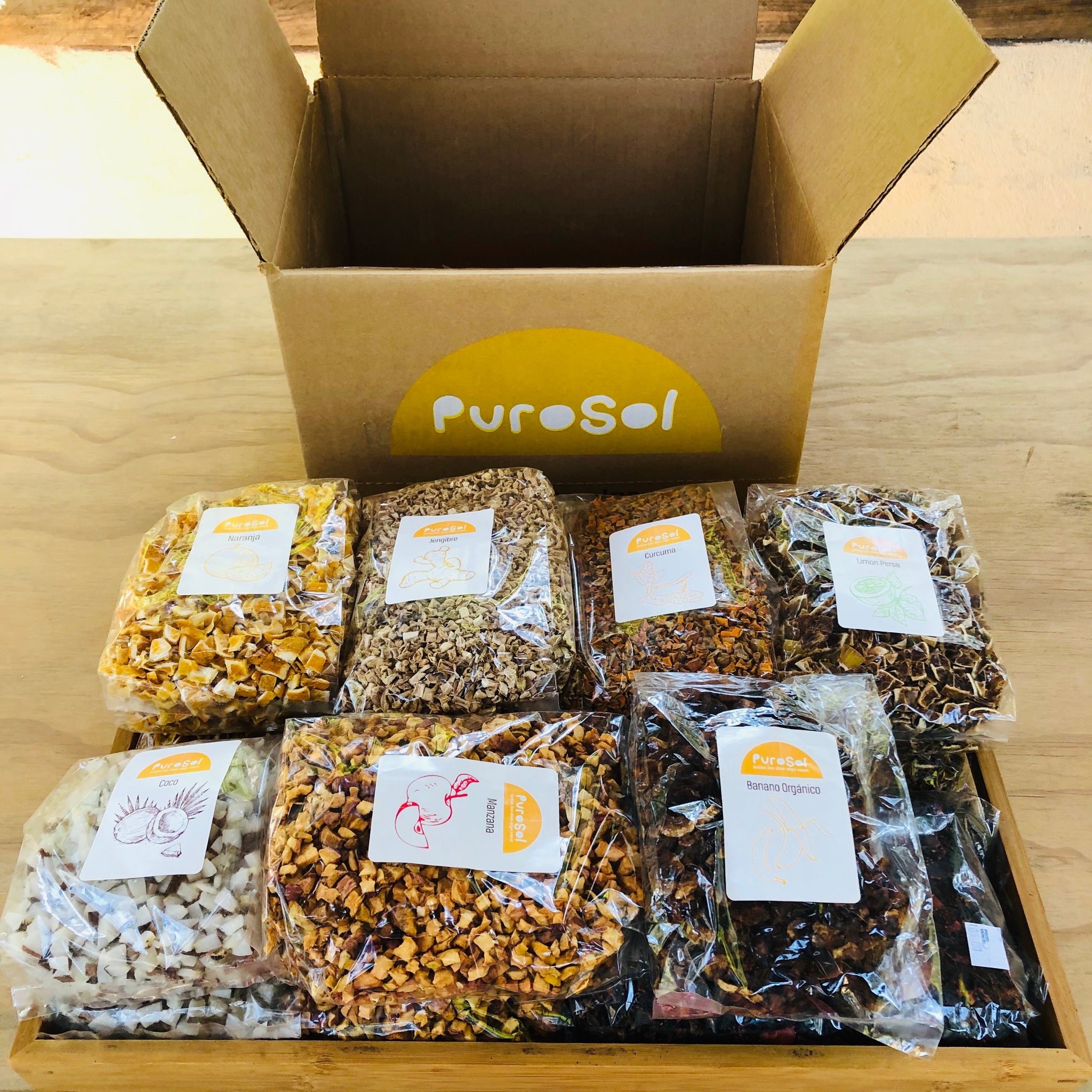 Sun Dried Cubed Banana by PuroSol (217 gr.)-healthy snacks sun-dried in Guatemala, dehydrated fruits and herbs for all of your culinary creations