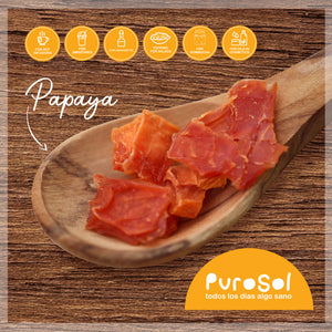 Sun Dried Cubed Papaya by PuroSol (217 gr.)-healthy snacks sun-dried in Guatemala, dehydrated fruits and herbs for all of your culinary creations