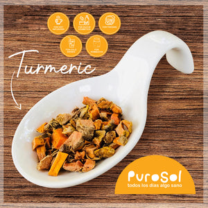 Superfood: Sun Dried Cubed Turmeric (217 gr.)-healthy snacks sun-dried in Guatemala, dehydrated fruits and herbs for all of your culinary creations
