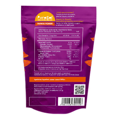 Sun Dried Papaya Power Snacks by PuroSol Snacks (42.5 gr)-healthy snacks sun-dried in Guatemala, dehydrated fruits and herbs for all of your culinary creations