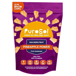 Sun Dried Pineapple Power Snacks by PuroSol Snacks (42.5 gr.)-healthy snacks sun-dried in Guatemala, dehydrated fruits and herbs for all of your culinary creations
