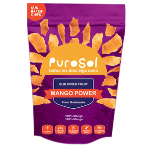 Sun Dried Mango Power Snacks by PuroSol Snacks (42.5 gr.)-healthy snacks sun-dried in Guatemala, dehydrated fruits and herbs for all of your culinary creations