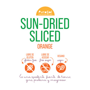 Sun Dried Sliced Orange by PuroSol (217 gr.)-healthy snacks sun-dried in Guatemala, dehydrated fruits and herbs for all of your culinary creations