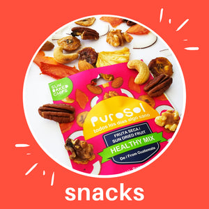 Sun Dried Healthy Mix Snacks by PuroSol Snacks (42.5 gr.)-healthy snacks sun-dried in Guatemala, dehydrated fruits and herbs for all of your culinary creations