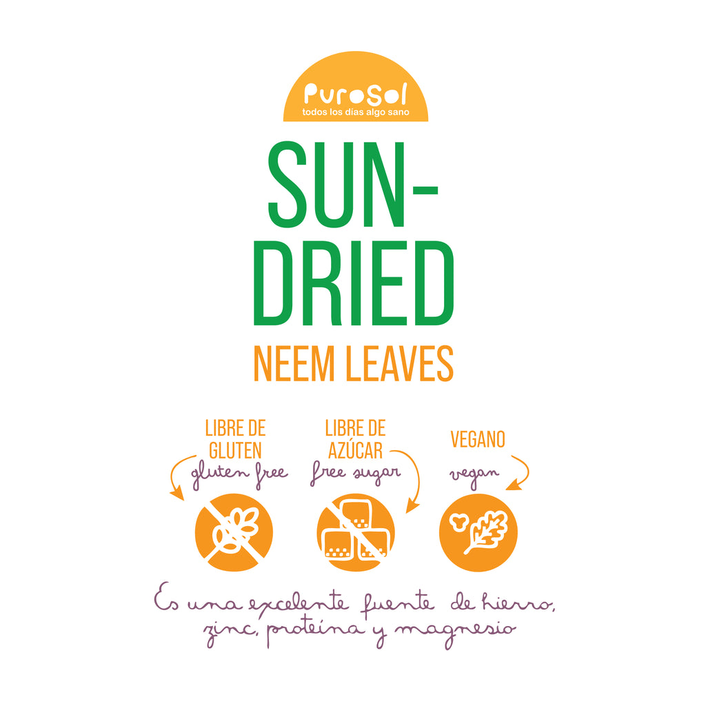 Sun Dried Neem Leaves (217. gr) by PuroSol-healthy snacks sun-dried in Guatemala, dehydrated fruits and herbs for all of your culinary creations